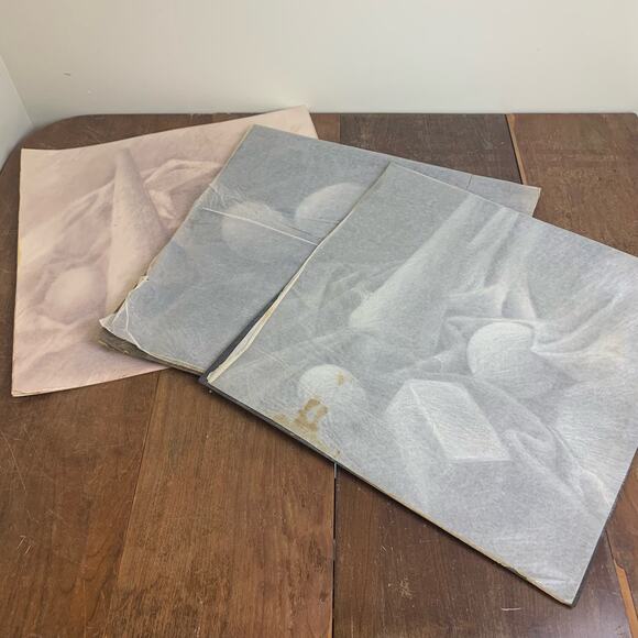 Set of 3 VINTAGE 60s 70s Original Artist Signed Charcoal still life art 20 x 20 - Picture 6 of 13